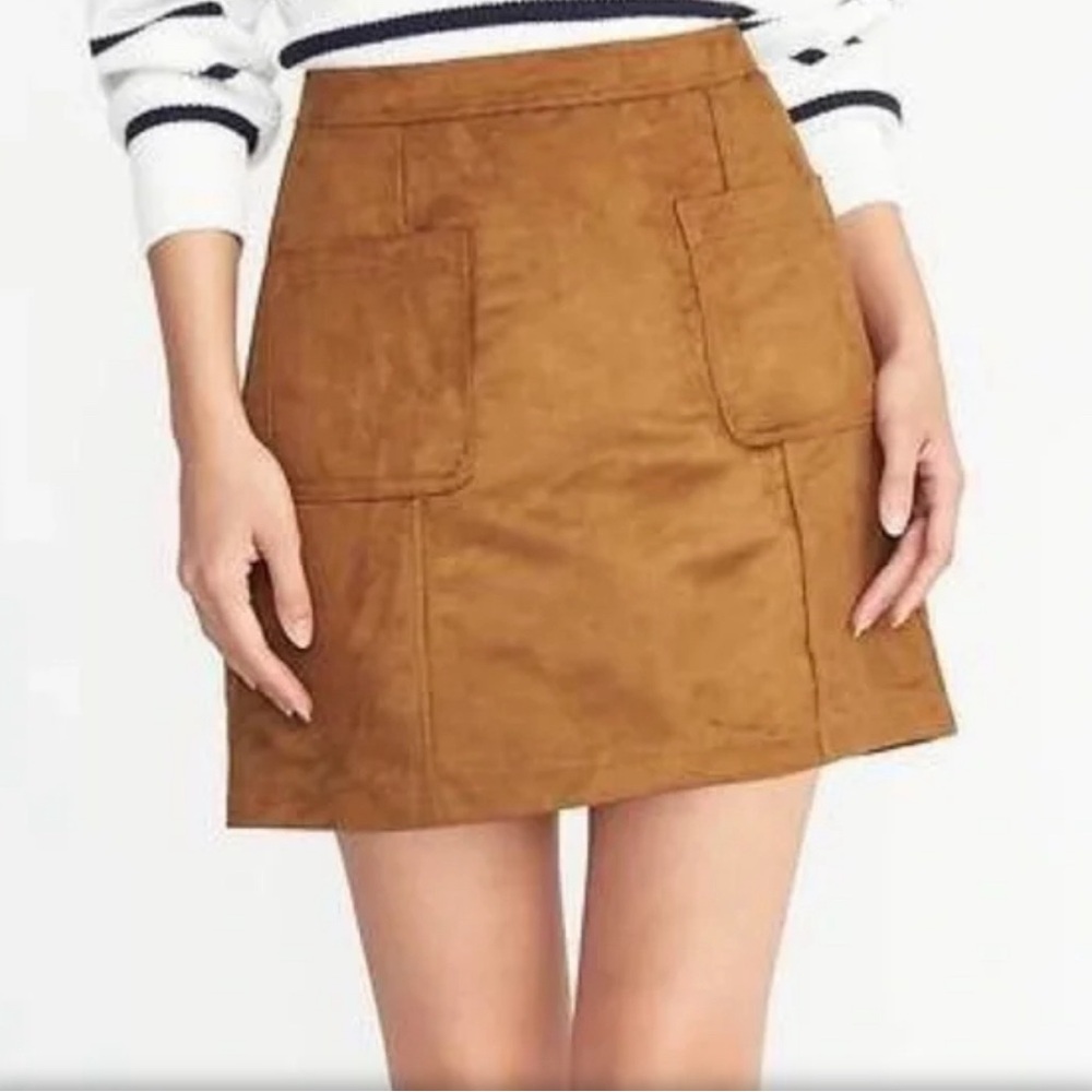 Old Navy Faux Suede Mini Skirt - Cognac - Size 14 - NWT